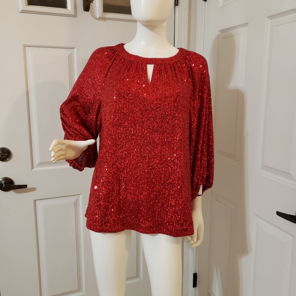 Vince Camuto Sparkling Red Blouse